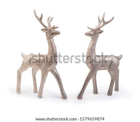 Reindeer Christmas decorative item isolated on white background, Clipping path included 