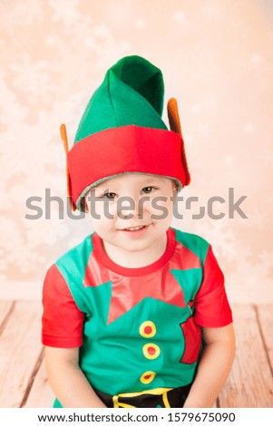 Happy child in christmas portrait or photo 