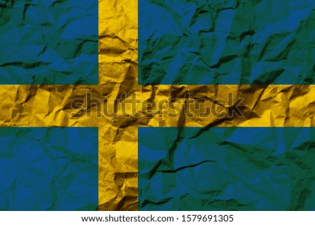 national flag of sweden with texture. template for design