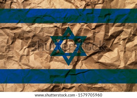 national flag of israel with texture. template for design