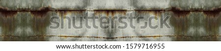 Abstract metal grunge background. Copy space. The border. Rusty and moldy metal surface. Copy space for design and text. Wide banner.