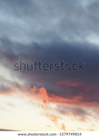 Evening winter red sky, pink sunset, beautiful clouds