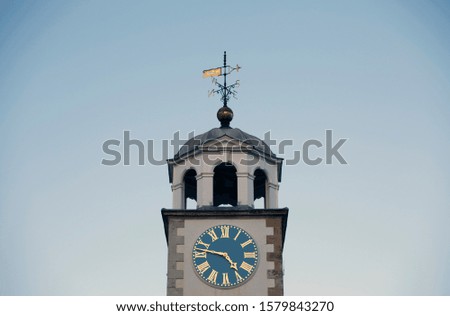 Clock tower and blue sky high quality image for background or wallpaper