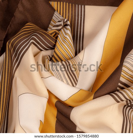 Texture, background, pattern, silk fabric of brown color, geometric lines, pattern from tribal straight lines of different shades, geometric pattern, set for projects, brown and white