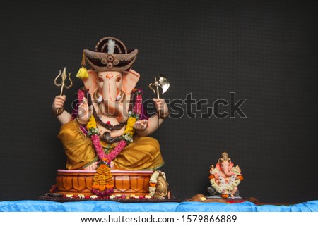 Lord Ganesh statues during Ganesh festival, Kasba Peth, Pune, Maharashtra, India Royalty-Free Stock Photo #1579866889