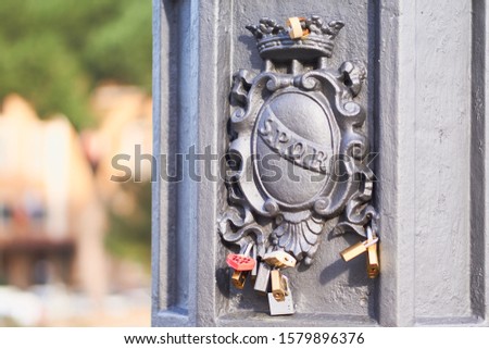 Love locks on the bridge in Rome                      