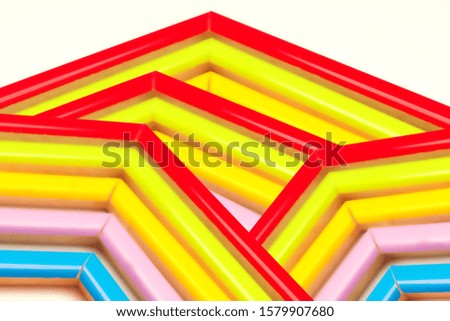 straight and right angles of color material with a wide range of basic colors, pastel shades, yellow, red, green, blue, magenta, pink, basic colors