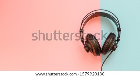 Headphone on a pastel background