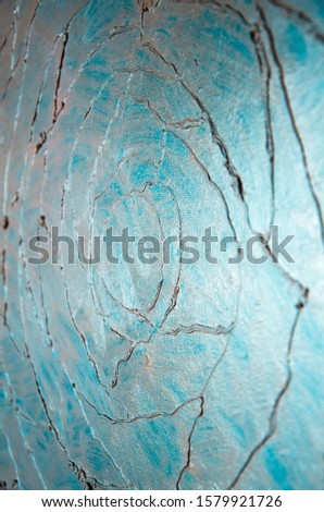 Modern art abstract pattern of crooked lines oil paints on azure background