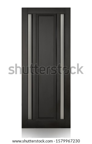 Wooden door isolated on white background. Modern interior design