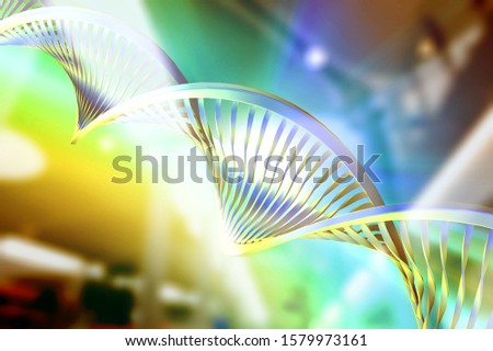 DNA drawing Double exposure with abstract gradient background