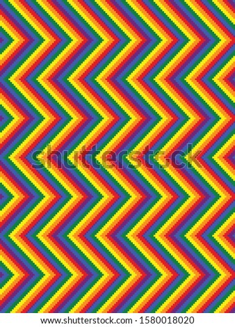 Pixel wave rainbow, background. Seamless pattern texture. Vector illustration for website, card, poster. Pixel art 8 bit