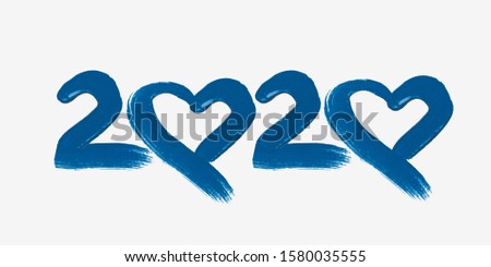 brush and paint texture on paper 2020. color of the year 2020 pantone  classic blue