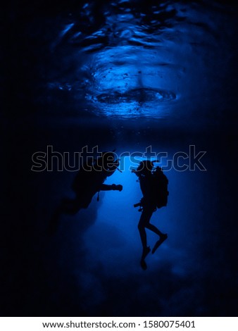 Cave Divers Exploring Malta Gozo Underwater