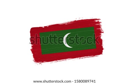 brush painted flag of Maldives isolated on white background
