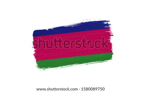 brush painted flag of Kuban peoples republic isolated on white background