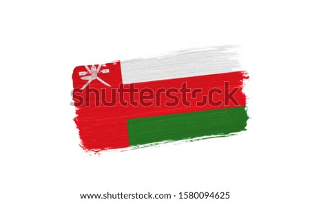 brush painted flag of Oman isolated on white background