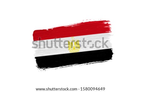 brush painted flag of Egypt isolated on white background