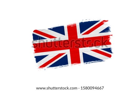 brush painted flag of United Kingdom isolated on white background
