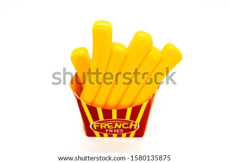 french fries toy isolated on white background