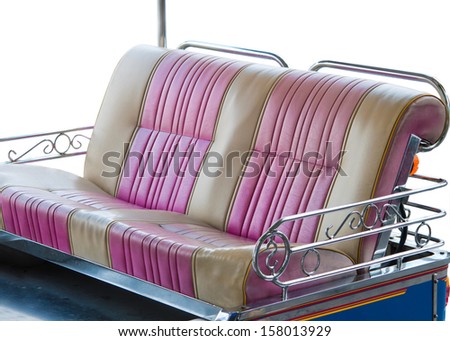 The leather seat of Tuk Tuk car in the Thailand as isolated picture