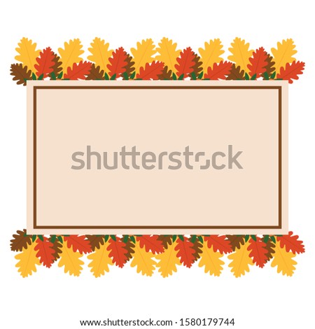 Empty label with autumn leaf - Vector illustration design