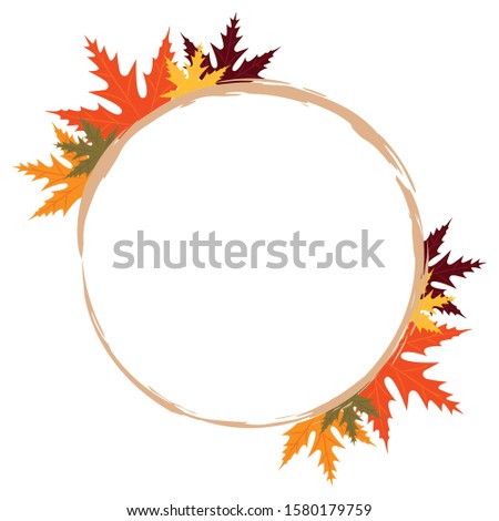 Empty label with autumn leaf - Vector illustration design