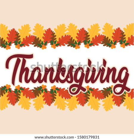 Thanksgiving poster with text - VEctor illustration design