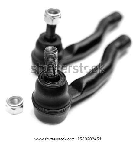 car rod end at shallow depth of field on white background Royalty-Free Stock Photo #1580202451
