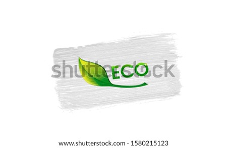 brush painted flag of Ecology logo isolated on white background