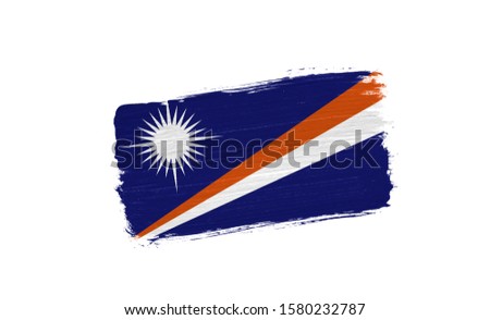 brush painted flag of Marshall Islands isolated on white background