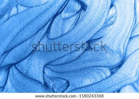 Liquid bright background in classic blue, color 2020. Abstract background image.