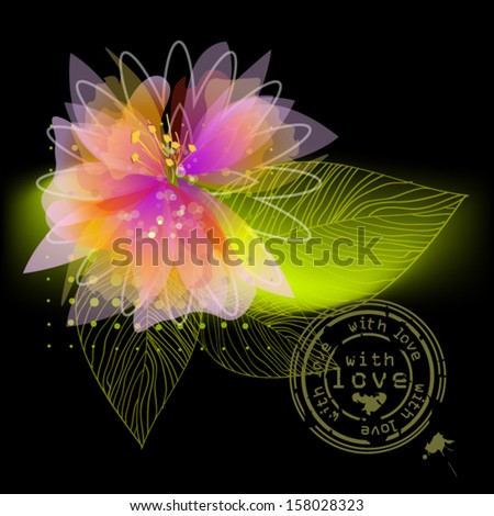 beautiful flower with love. Greeting Card