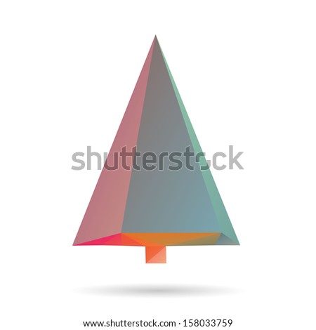 Christmas tree isolated on a white backgrounds, vector illustration