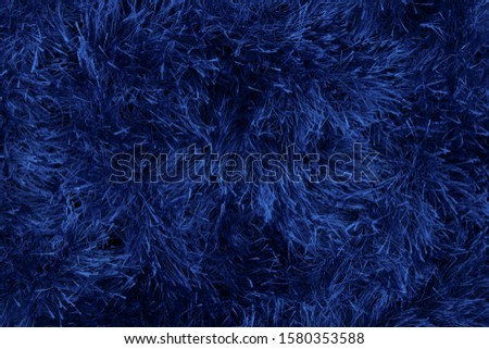 Blue artificial fur for texture or background. 2020.