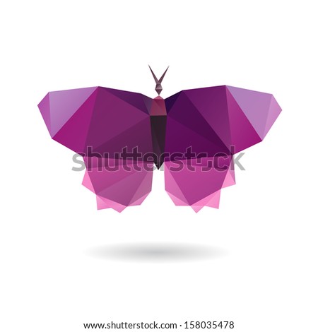 Butterfly abstract  isolated on a white backgrounds, vector illustration