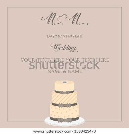 Elegant marriage invitation. Wedding concept - Vector illustration