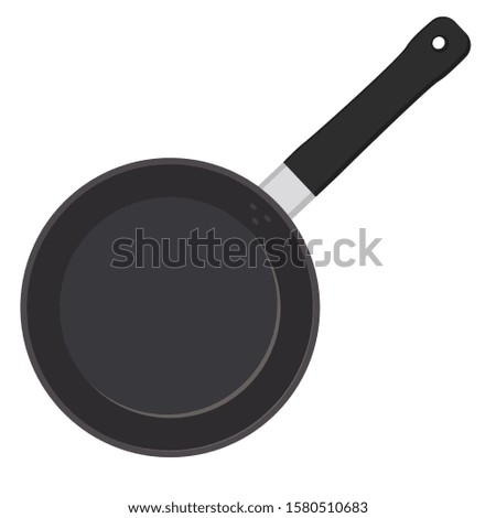 Frying pan vector isolated stock image on a white background. Pan