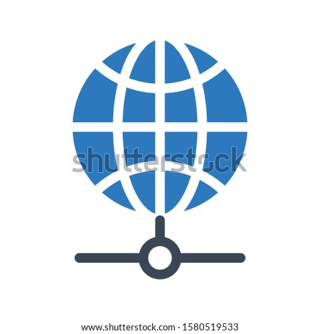 world global vector glyph color icon 