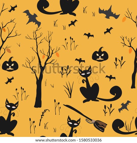 Halloween Element Set. Orange background