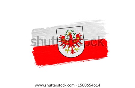 brush painted flag of Tyrol isolated on white background