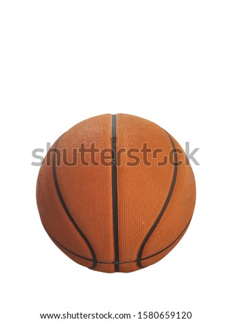 brown color of basketball isolated on white 