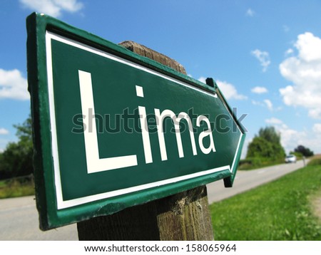 LIMA signpost along a rural road