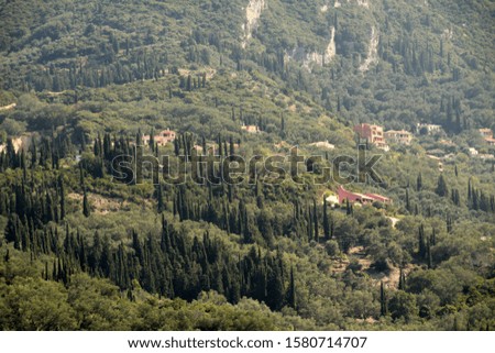 View of the countryside of the island of Corfu