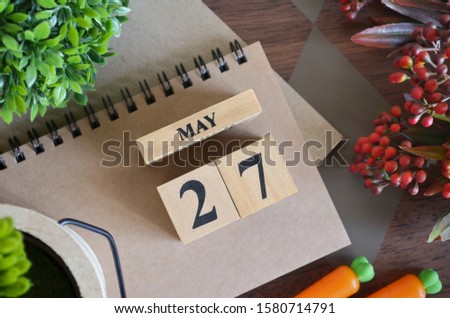 May 27, Cover natural Calendar, Appointment Date design.