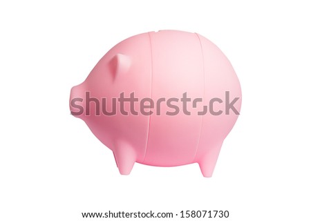 pink pig money box isolated 