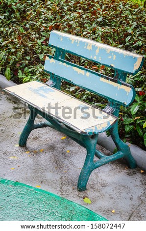 Bench in the garden park