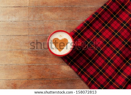 Cup of coffee with tartan