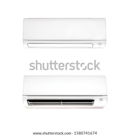 White air condition isolated on clear background Illustration about electrical equipment in house.