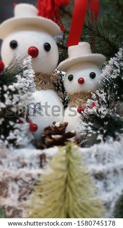 Christmas snow man dolls  decoration on greeting season